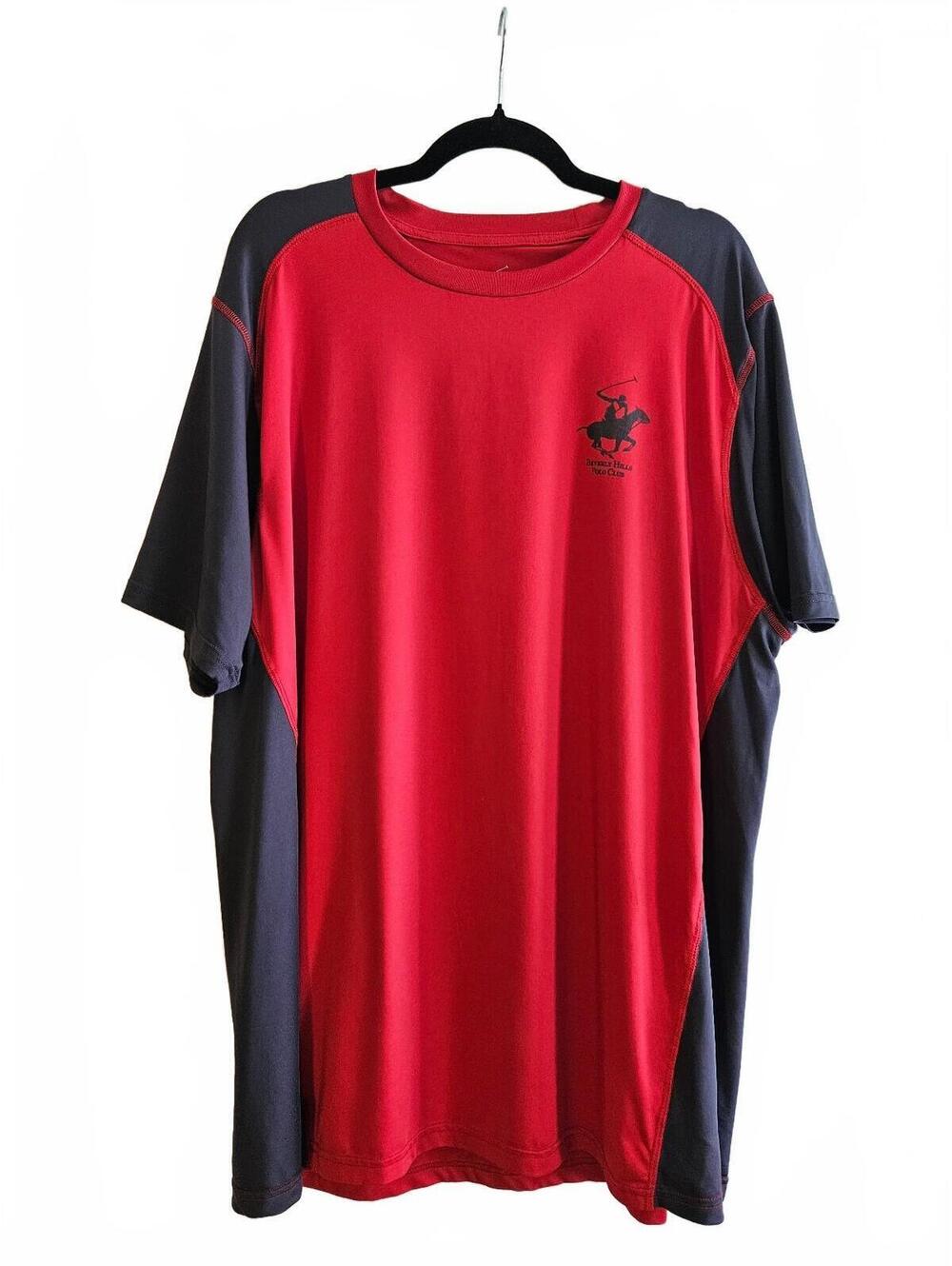 Beverly Hills Polo Club Men's XXL Red and Black Short Sleeve Athletic Polo Shirt